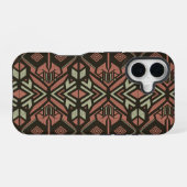 Tribal Vibes – Aardse geometrische Azteekse patroo iPhone 16 Hoesje (Achterkant horizontaal)