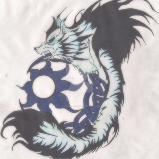 Tribal Viking Wolf Laptop Decal Sticker (Voorkant)