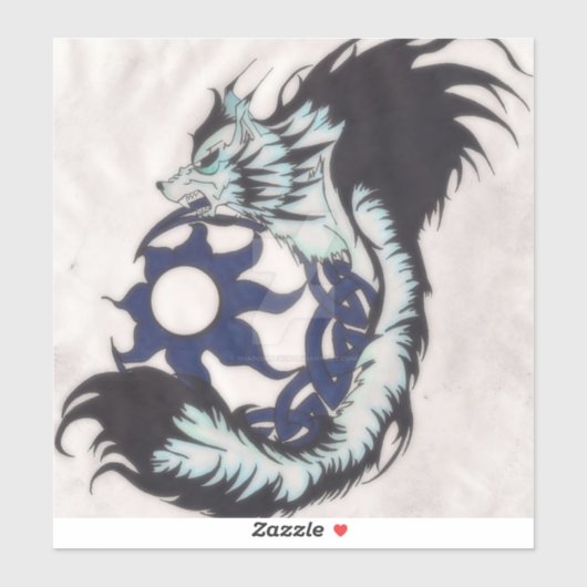 Tribal Viking Wolf Laptop Decal Sticker (Vel)