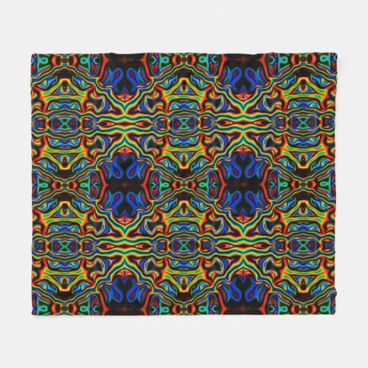 Tribal Vision Psychedelic Pattern Fleece Blanket (Voorkant (Horizontaal))