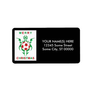 Tribal Voetbal Vrolijk Kerstfeest Etiket
