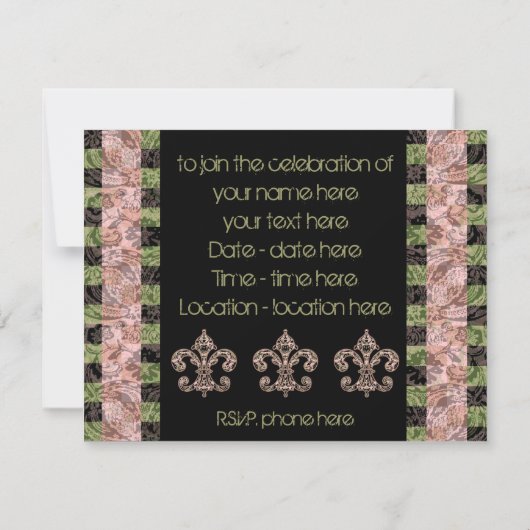 Tribal Voodoo Fleur de lis Kaart (Achterkant)