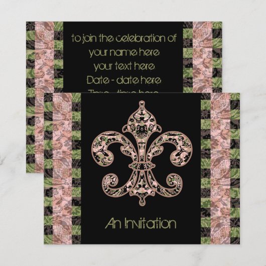 Tribal Voodoo Fleur de lis Kaart (Voorkant / Achterkant)