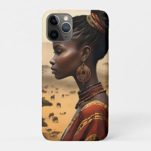 Tribal vrouw kijken over haar Afrikaanse landschap Case-Mate iPhone Case