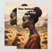 Tribal vrouw kijken over haar Afrikaanse landschap Kaart (Voorkant / Achterkant)