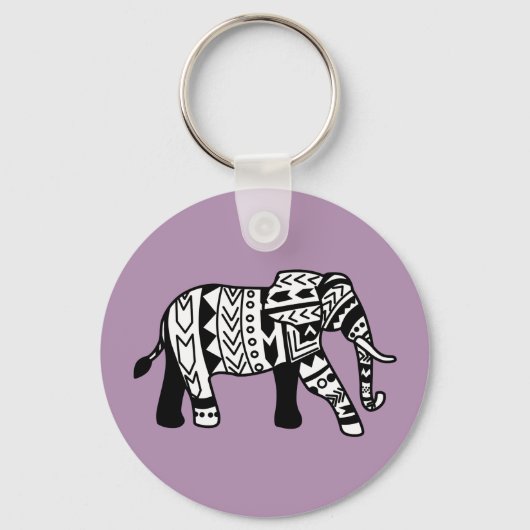 Tribal Walking Elephant Sleutelhanger (Voorkant)