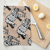 Tribal Walking Elephant Theedoek (Quarter Fold)