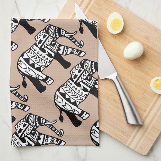 Tribal Walking Elephant Theedoek (Quarter Fold)