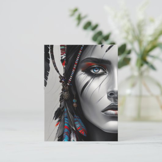 Tribal Warrior Briefkaart (Staand voorkant)