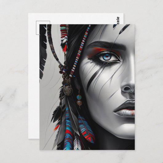 Tribal Warrior Briefkaart (Voorkant / Achterkant)