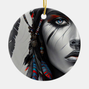 Tribal Warrior Keramisch Ornament