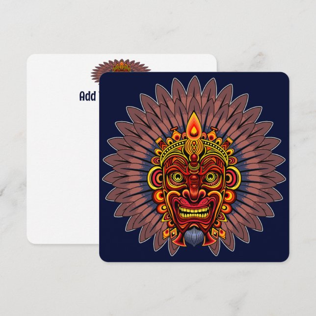 Tribal Warrior King ritueel masker (Voorkant / Achterkant)