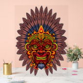 Tribal Warrior King ritueel masker Acryl Bord (Huwelijk)