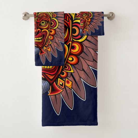 Tribal Warrior King ritueel masker Bad Handdoek (Insitu)