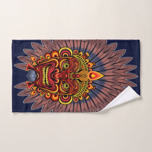 Tribal Warrior King ritueel masker Bad Handdoek (Handdoek)
