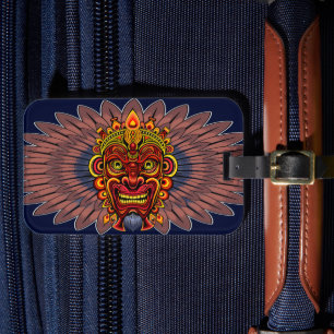 Tribal Warrior King ritueel masker Bagagelabel