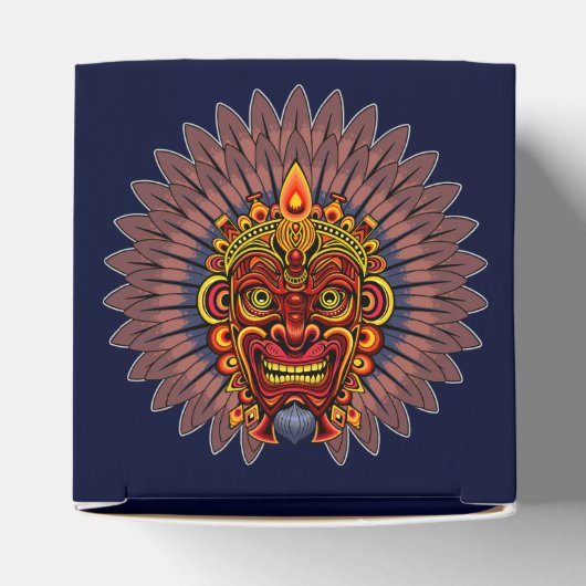 Tribal Warrior King ritueel masker Bedankdoosjes (Bovenkant)