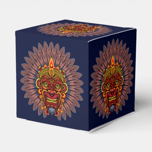 Tribal Warrior King ritueel masker Bedankdoosjes (Achterkant)