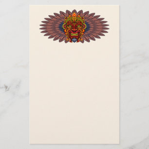 Tribal Warrior King ritueel masker Briefpapier