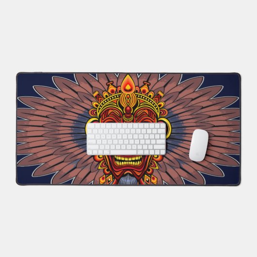 Tribal Warrior King ritueel masker Bureaumat (Keyboard & Muis)