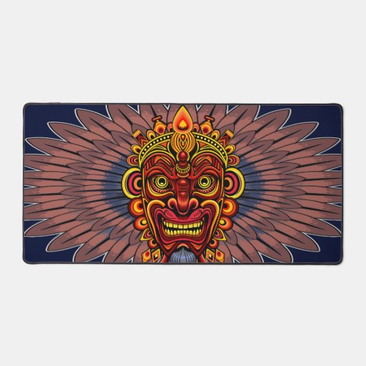 Tribal Warrior King ritueel masker Bureaumat (Voorkant)