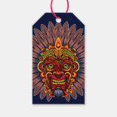 Tribal Warrior King ritueel masker Cadeaulabel (Voorkant)