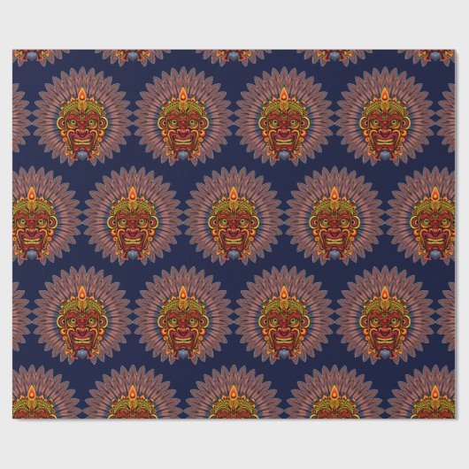 Tribal Warrior King ritueel masker Cadeaupapier (Vlak)