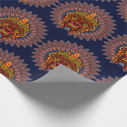 Tribal Warrior King ritueel masker Cadeaupapier (Hoek)