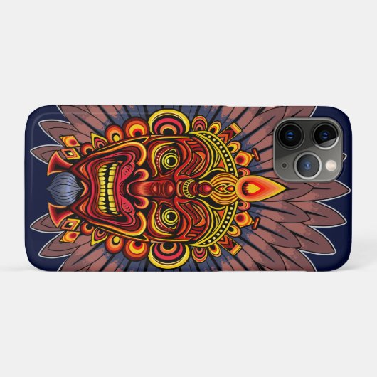 Tribal Warrior King ritueel masker Case-Mate iPhone Case (Achterkant (horizontaal))
