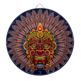 Tribal Warrior King ritueel masker Dartbord