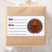 Tribal Warrior King ritueel masker Etiket (Insitu)