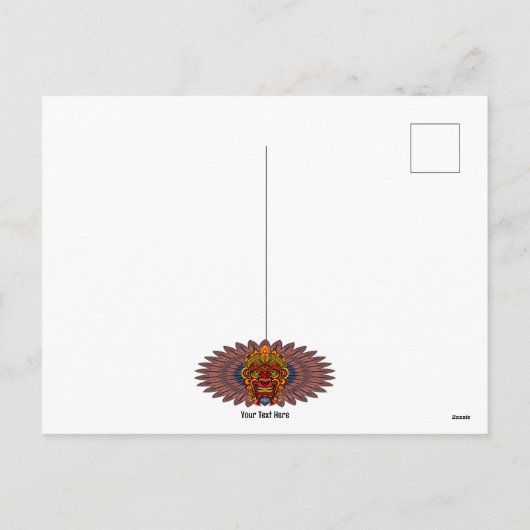 Tribal Warrior King ritueel masker Feestdagenkaart (Achterkant)