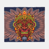 Tribal Warrior King ritueel masker Fleece Deken (Voorkant (Horizontaal))