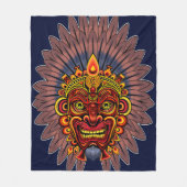 Tribal Warrior King ritueel masker Fleece Deken (Voorkant)