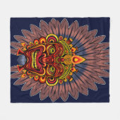 Tribal Warrior King ritueel masker Fleece Deken (Voorkant (Horizontaal))
