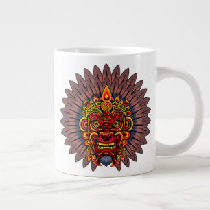 Tribal Warrior King ritueel masker Grote Koffiekop