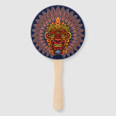 Tribal Warrior King ritueel masker Handwaaier (Voorkant)