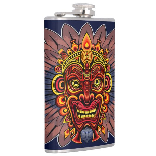 Tribal Warrior King ritueel masker Heupfles (Rechts)