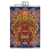 Tribal Warrior King ritueel masker Heupfles (Voorkant)