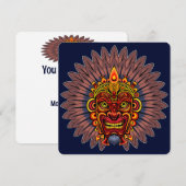 Tribal Warrior King ritueel masker Kaart (Voorkant / Achterkant)