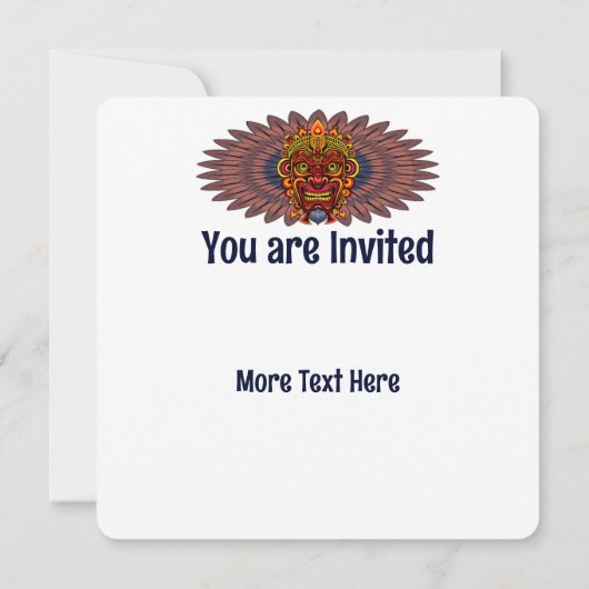 Tribal Warrior King ritueel masker Kaart (Achterkant)