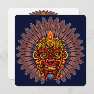 Tribal Warrior King ritueel masker Kaart