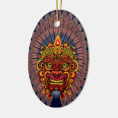 Tribal Warrior King ritueel masker Keramisch Ornament (Links)