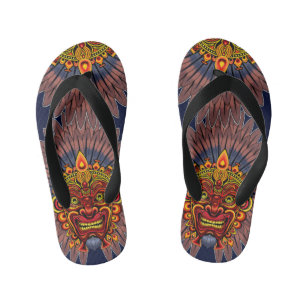 Tribal Warrior King ritueel masker Kinder Teenslippers