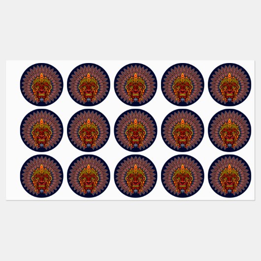 Tribal Warrior King ritueel masker Labels (Vel)
