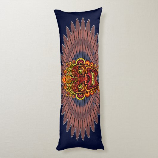 Tribal Warrior King ritueel masker Lichaamskussen (Achterkant (Verticaal))