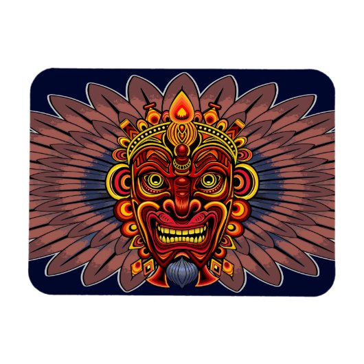 Tribal Warrior King ritueel masker Magneet (Horizontaal)