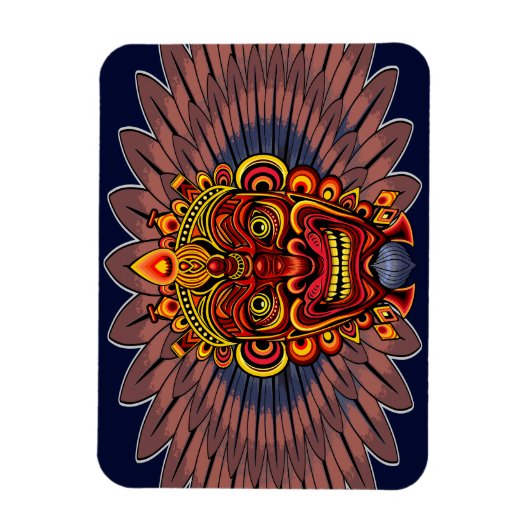 Tribal Warrior King ritueel masker Magneet (Verticaal)