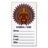 Tribal Warrior King ritueel masker Magnetisch Visitekaartje (Voorkant Verticaal)