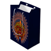 Tribal Warrior King ritueel masker Medium Cadeauzakje (Voorkant Gekanteld)